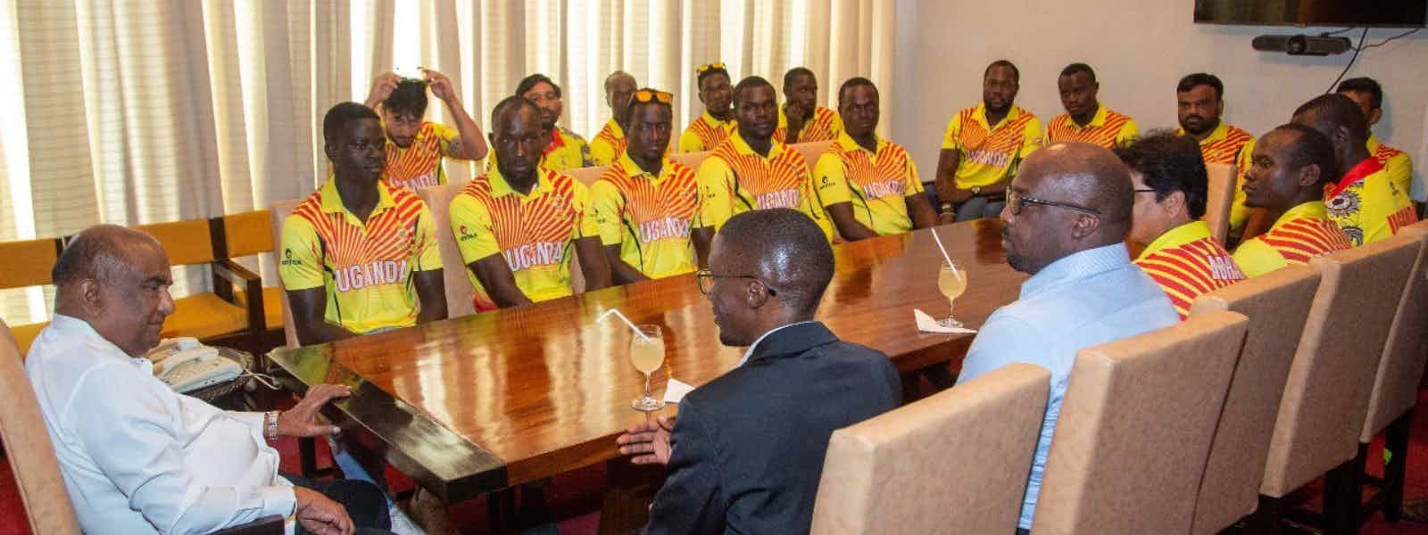 Ugandan cricket team meets speaker