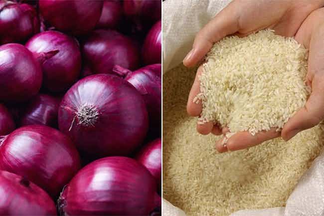 Special commodity levy on rice and onions slashed
